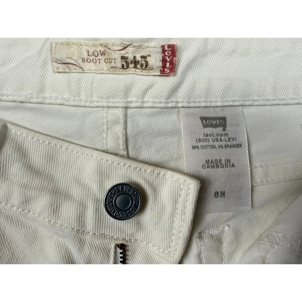 LEVI'S Women's 545 Low Rise Boot Cut White Denim Jeans Sz 8M (30x28) #1439